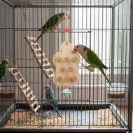 Natural Cork Parrot Chew Toy with Bell for Cockatiel Macaw Budgie