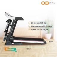 OB FIT OB 1039AI Electric Treadmill Multifungsi High Technology w/ Spring Shock Absorption, Auto Lub