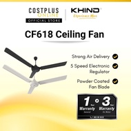 Khind Ceiling Fan 60" CF618 CF625 Kipas Siling Kuat Angin Metal Blade 290RPM Strong Wind 5 Speed Ele