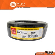 THAIUNION IEC01 Wire (THW) 1x6 Sqmm. Length 100 Meters Black |ROL|