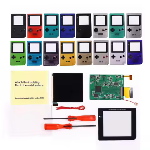 GBP IPS Q5 Backlight LCD Screen Kits 8 Color Retro Pixel Screen Mod With Pre-cut Shell For Gameboy P