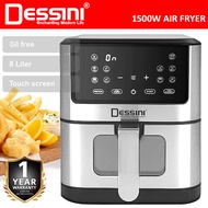 DESSINI ITALY 8L Electric Air Fryer Convection Oven Toaster Timer Oil Free Roaster Breakfast Machine