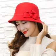 Fashion Hat  for Women Flat Brim Hat with Flower Fedora Hat Elegant Hat for Ladies