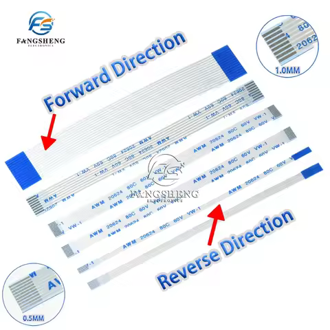 10PCS 6CM/10CM/15CM/20CM/25CM/30CM/40CM FFC Flexible Flat Cable Pitch 0.5MM Type A/B 8P 10P 12P 16P 