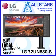 (ALLSTARS : PROMO)  LG 32UN880-B 32 Inch UltraFine™ Display Ergo 4K HDR10 Monitor with Ergo Stand / UHD, 3860x2160, DCI-P3 95% (Typ.) &amp; HDR10 / DP v1.4x1, HDMI 2.0x2, Type-C x1, USB3.0 HUBx2, Headphone Out, Built-in-Speaker