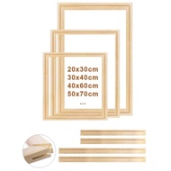 1 bộ Khung gỗ DIY 30x40 40x50cm 50x70cm cho tranh'sơn dầu trên vải Khung gỗ thông, tranh nghệ thuật