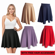 TRENDY Skort High Waist Skirt with Inner Cycling Shorts for Women Stretchable Classic High Quality S
