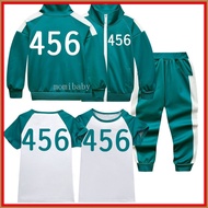 Kids Squid Game Cosplay Costume Boys and Girls Outfit Coat Tshirts Pants 3pcs 456 Suit Set Jacket Tr