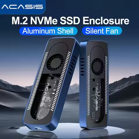 ACASIS 10Gbps M.2 NVME SSD Enclosure with Cooling Fan Type-C M2 NVMe SSD Case Box for 2280/60/42/30 