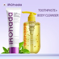 【2 Pcs】 IROHADA Niacinamide Whitening Toothpaste + Refreshing Body Wash Mint/Tea Leaf Extract Fresh