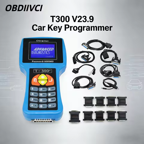 High Quality T300 Key Programmer T300 Auto V23.9 Car Key Maker T300 Code Programmer Blue/Black Engli
