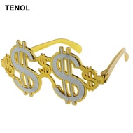 [TENOL] Glitter US Dollar Costume Glasses Eyewear Money Party Favors Photobooth Prop