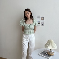 Lune Puff Sleeve Top - Women's Top - Casual Blouse - Korean Style