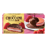 Lotte Choco Pie Marshmallow Strawberry Cokelat (1 box/12 pack)