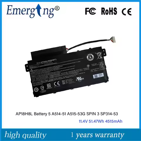 AP18H8L Battery For Acer Aspire 5 A514-51 A515-53G SPIN 3 SP314-53 Laptop 11.4V 51.47Wh 4515mAh