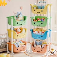 Me Multifunctional Play Storage Shelf 2 Levels 3 4 Multi-Layer Classification With Wheels Easy To Mo
