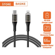 BASIKE Kabel Data Charger Fast Charging 66W Type C to Lightning Type C Quick Charger Kompatibel untu