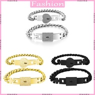 NAV 2 Pcs Lover Heart Lock for Key Bracelet Novelty Couple Bracelets Jewelry Decor G