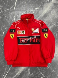 เสื้อชุดแข่งรถ F1 ทรงย้อนยุค ปักลายสีแดง สไตล์มอเตอร์ไซค์ ชุดกีฬา ผ้าฝ้าย สำหรับผู้ชาย ฤดูใบไม้ผลิ 2