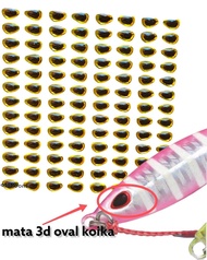 mata metal jig koika 6mm mata ikan 3d oval micro jig mata 3d resin mata jig mata oval koika