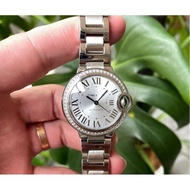 Full Set Matte Blue Balloon Ice Blue Face Original Diamond Automatic Mechanical Watch Ladies W4BB00n
