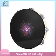 [vxjintbbduwh] 10 Inch Handheld Tambourine Music Instrument Percussion Instrument Double Row Jingle 