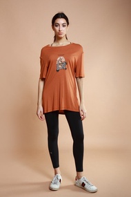 asana eco 生態意識系列-laid back 寬鬆tshirt-磚橘-老鷹