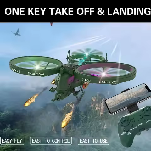 EO-29 Scorpion RC Drone with Lights Camera WiFi FPV Quadcopter Photography Plane 4 Axis 6CH Fixed Wi