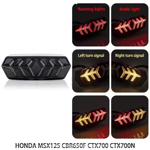 Motorcycle Brake Tail Light Turn Signals LED Integrated Universal For Honda MSX/GROM125 CBR650F CTX7