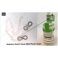 Stainless Steel S Hook With Chain in Toilet Flush Cistern Outlet Valve In Bathroom Toilet Accessories