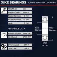 XIKE 606-2RS/ZZ/Open/C3 - Size 6x17x6mm High Quality Deep Groove Ball Bearings 606-2RS/606ZZ/606/606