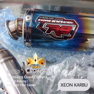 Knalpot R9 New Mugello Stainless Xeon Karbu