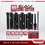 Black Core Cutter Diamond SDS Plus Adapter 25 / 38 / 56 / 66 / 76mm x 160mm Concrete Drilling Brick 