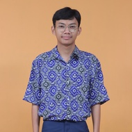 Atasan Baju Batik Seragam Sekolah SMP / MTs Lengan Pendek Motif Tunas Harapan berkualitas