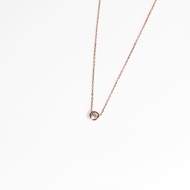 SWAN - Single Bezel Necklace สร้อยคอยาวเงินแท้ พร้อมจี้เพชร Cubic Zirconia ดีไซน์เม็ดเดียว แต่ดึงสาย