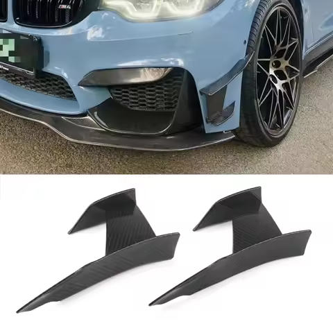 6pcs Carbon Fiber Or Bright Black Car Styling Accessories Front Bumper Side decoration For BMW F80 M