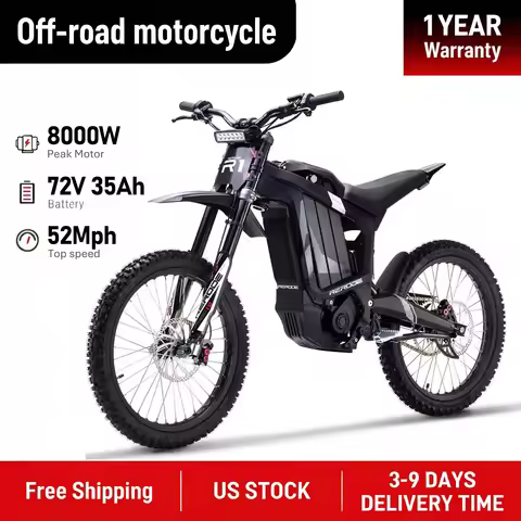 HEZZO R1 Electric Dirt Bike Adult Off-Road 72V 8000W Electric Motorcycle 62.1 Mile Range 52.7MPH 35A