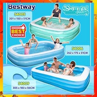 BESTWAY 4 Size Inflatable Rectangular Swimming Pool Kolam Renang budak Pelampung Electric Air Pump K
