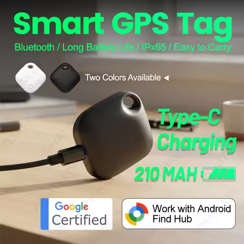 Rechargeable GPS Tag Work With Android Google Find Hub APP Key Finder Bag Locator Bluetooth Smart Ta
