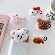 Cute Fluffy Bear Earphone Case For Apple Airpods 3 1 2 Pro 3 Case Cover Lovely Fur Cover For Airpods 3 2021 case for airpod pro