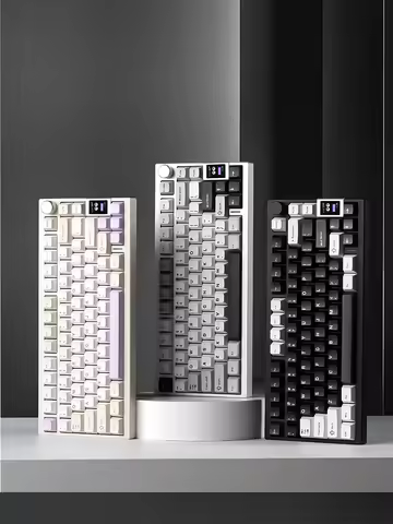 YUNZII AL80 Silver Wireless Mechanical Keyboard, Full Aluminum CNC Custom QMK/VIA Gaming Keyboard, L