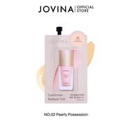 Jovina - Luminous Foundation 7g 1 ซอง + Pro-Liquid Duo Brush รองพื้นแบบซอง + แปรงรองพื้น