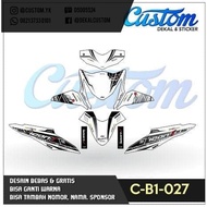C86 MOTORCYCLE DECAL BEAT FI icon white white white DECAL STICKER STRIPING