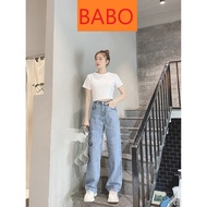 [ NY26 ] BABO HIGH QUALITY LIGHT BLUE HIGH-WAIST WOMEN'S WIDE-LET JEANS IN ALL SIZES S, M, L, SUPER 