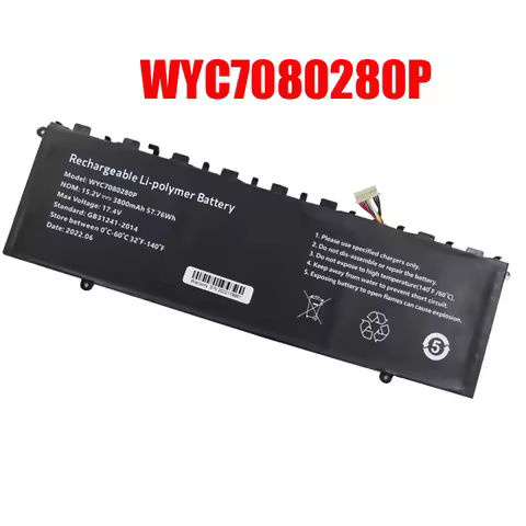 Laptop Battery WYC7080280P 7080280P 15.2V 3800MAH 57.76WH 10 PIN 9 wires New
