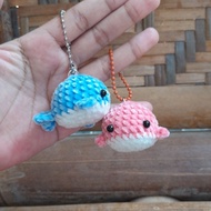 GANTUNGAN Whale Keychain | Baby whale Keychain| Knitted whale | Knitted hanger