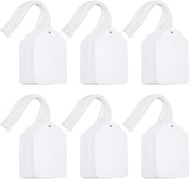 UNICRAFTALE Pack of 500 Paper Hanging Labels White for Marking in Retail Price Tags with Cord for Cl