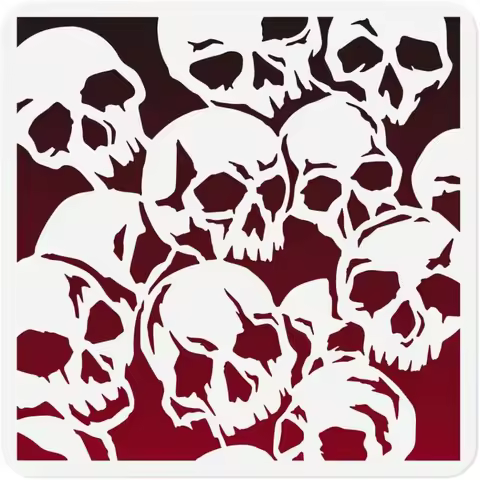 Skulls Stencil for Painting 11.8"x11.8" Reusable Plastic Stencil Drawing Templates Gothic DIY Craft