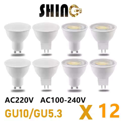 12Pcs GU10 MR16 Led Spotlight AC220V AC110V AC230V Bulb Spot GU5.3 GU10 Lighting Bulb Indoor Lightin