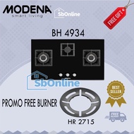 Kompor Gas Tanam Modena BH 4934 FREE Burner HR 2715